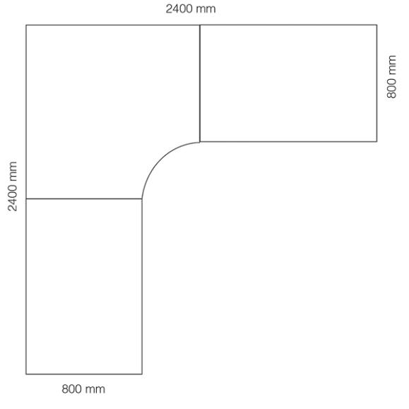  Hörnskrivbord Viva Select 1200/800mm höj- och sänkbart