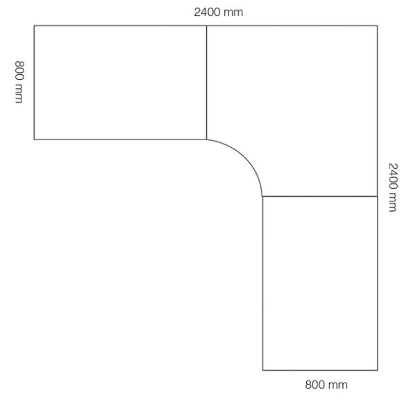  Hörnskrivbord Viva Select 1200/800mm höj- och sänkbart