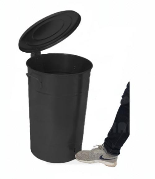  Avfallstunna med lock och pedal i plåt 70 liter