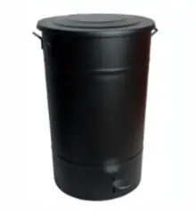  Avfallstunna med lock och pedal i plåt 70 liter