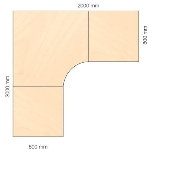  Hörnskrivbord Viva Select 1200/800mm höj- och sänkbart