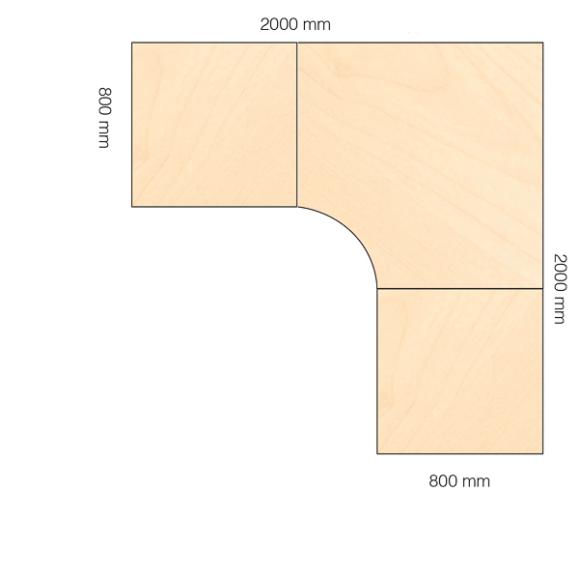  Hörnskrivbord Viva Select 1200/800mm höj- och sänkbart