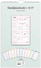  Familjekalender Pastell 2027 stickers