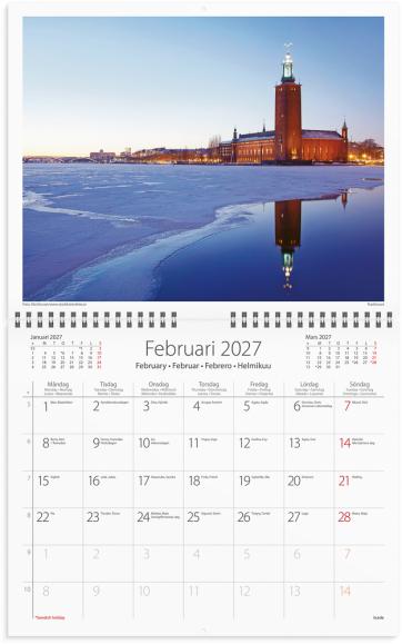  Väggkalender 2027 Stockholm