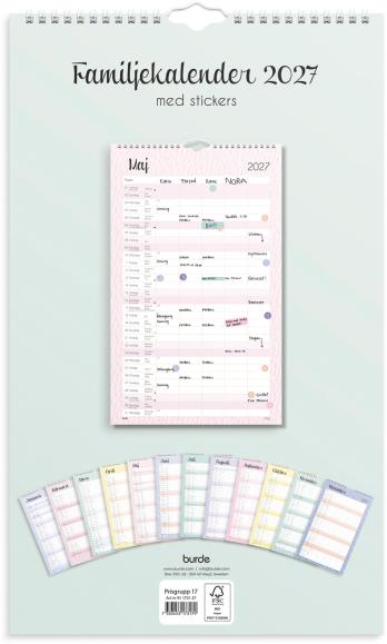  Familjekalender Pastell 2027 stickers