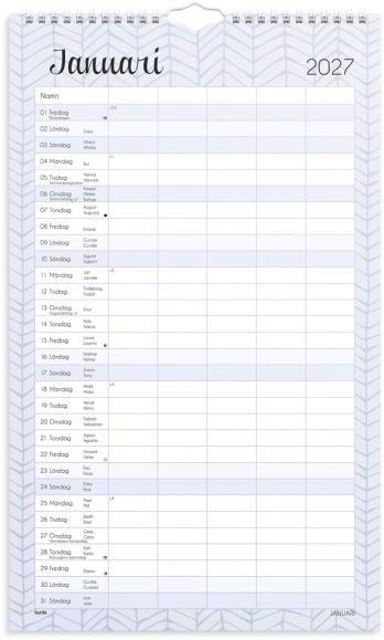  Familjekalender Pastell 2027 stickers