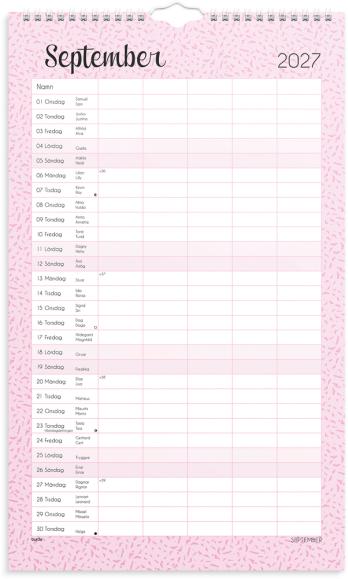  Familjekalender Pastell 2027 stickers
