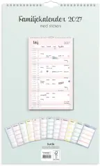  Familjekalender Pastell 2027 stickers