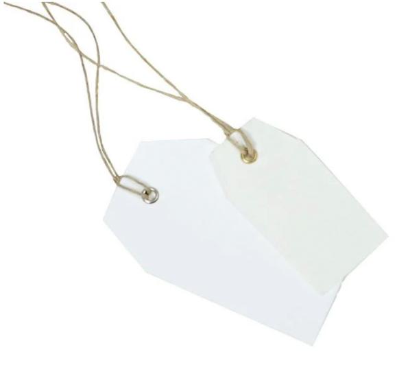  Hängetikett med snöre 50x80mm vit