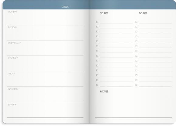  Week Planner undated blue