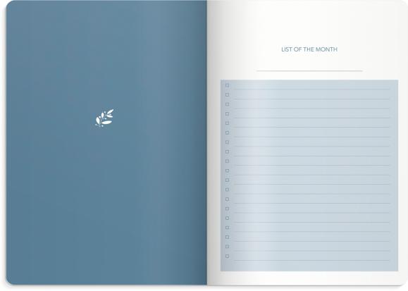  Week Planner undated blue