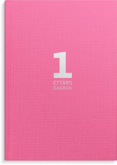  1-årsdagbok rosa linnetextil