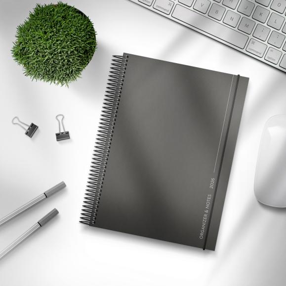  Kalender 2026 Organizer & Notes svart