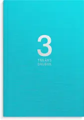  3-årsdagbok turkos linnetextil