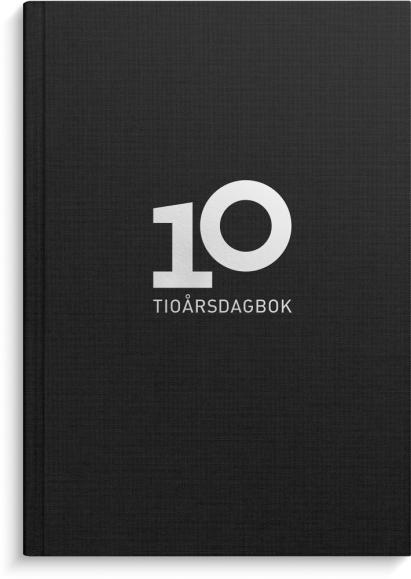  10-årsdagbok svart linnetextil