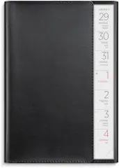  Kalender 2026 Stor Veckokalender svart konstläder