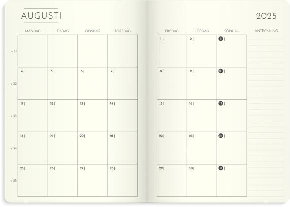 Kalender 2025 Weekly Deluxe