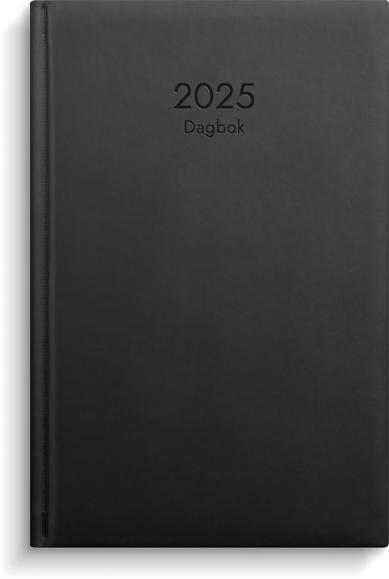  Kalender 2025 Dagbok svart konstläder