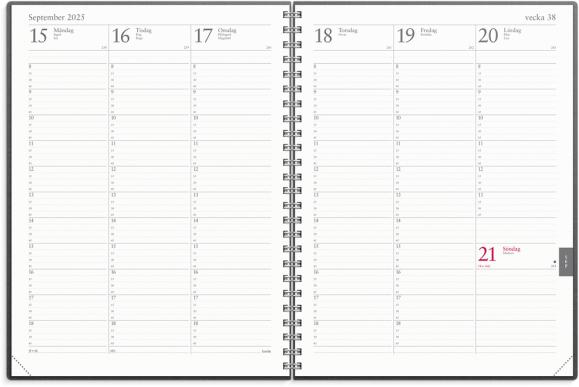  Kalender 2025 Veckojournal svart konstläder
