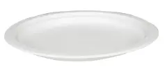  Tallrik flat bagasse 23cm vit 50-pack