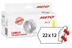  Prisetikett Meto 22x12mm permanent vit