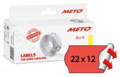  Prisetikett Meto 22x12mm permanent r&ouml;d