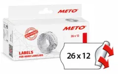  Prisetikett Meto 26x12mm permanent vit