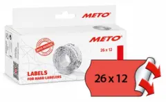  Prisetikett Meto 26x12mm permanent r&ouml;d