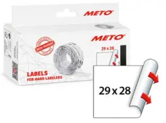  Prisetikett Meto 29x28mm permanent vit