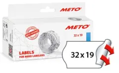  Prisetikett Meto 32x19mm permanent vit
