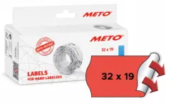  Prisetikett Meto 32x19mm permanent r&ouml;d