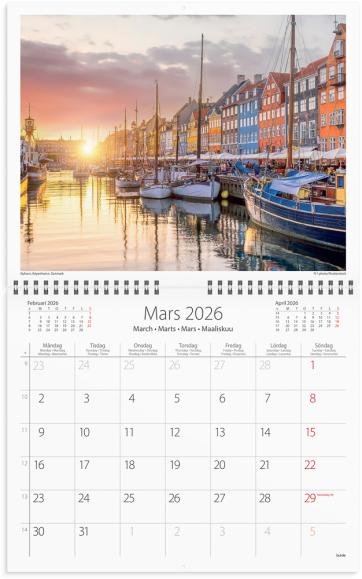  Väggkalender 2026 Scandinavia