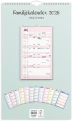  Familjekalender 2026 Pastell stickers