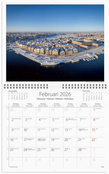  Väggkalender 2026 Stockholm