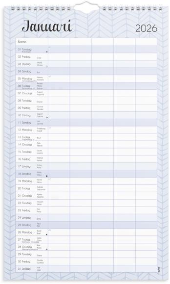  Familjekalender 2026 Pastell stickers