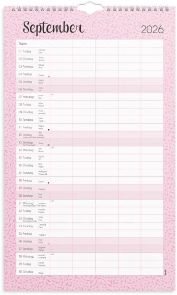  Familjekalender 2026 Pastell stickers