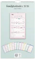  Familjekalender 2026 Pastell stickers