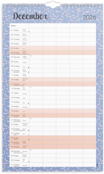  Familjekalender 2026 Pastell stickers