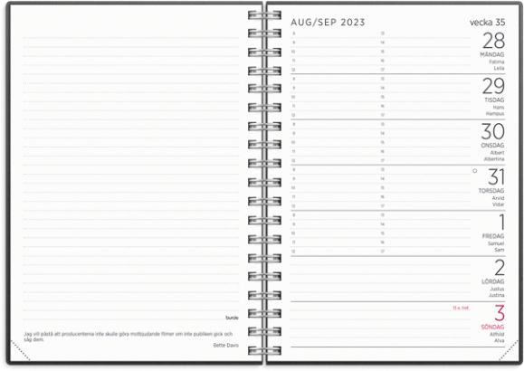  Kalender 2023 Lilla Noteskalendern svart konstläder