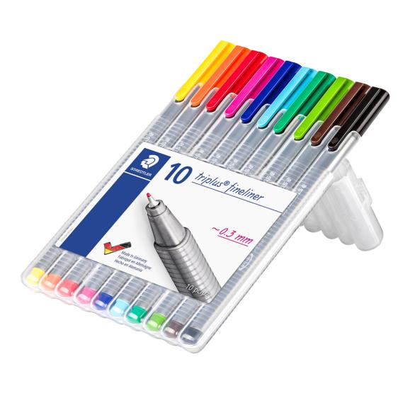  Fineliner Staedtler Triplus 10-färgsset