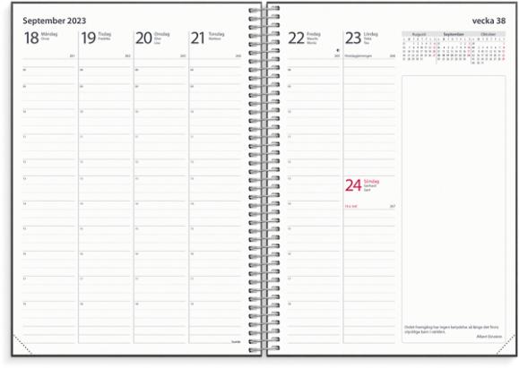  Kalender 2023 Noteringskalendern svart skinn