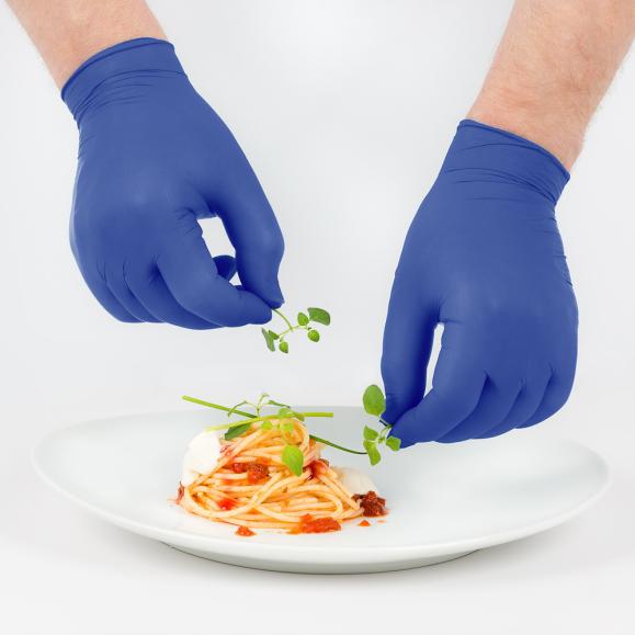  Engångshandske Magic Touch® nitril puderfri blå
