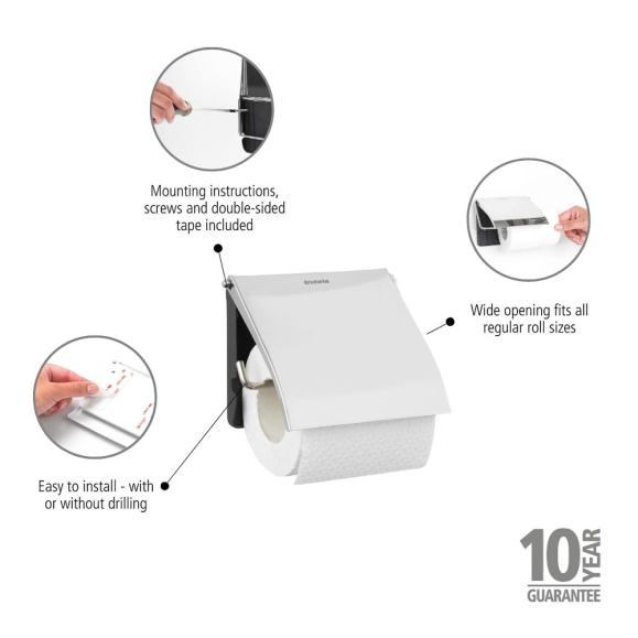  Toalettpappershållare Brabantia metallfärgad