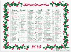  Väggkalender 2025 Stora Hallonalmanackan