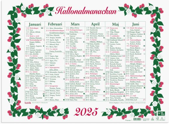  Väggkalender 2025 Stora Hallonalmanackan