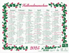  Väggkalender 2025 Lilla Hallonalmanackan
