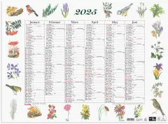  Väggkalender 2025 Stora Naturalmanackan
