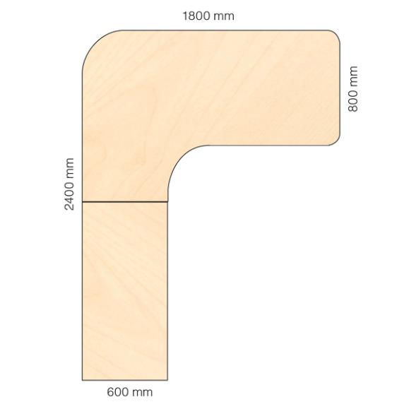  Skrivbord Viva Select 1800/800mm höj- och sänkbart med svängd skiva