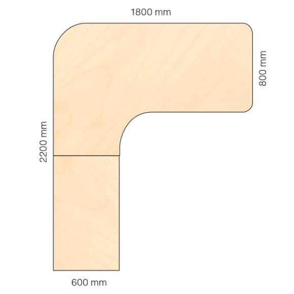  Skrivbord Viva Select 1800/800mm höj- och sänkbart med svängd skiva