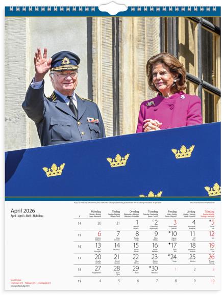  Väggkalender 2026 Kungafamiljen